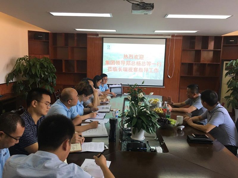 集團(tuán)公司董事長鄭件、交通公司總經(jīng)理楊明松一行到長瑞檢測公司視察指導(dǎo)工作